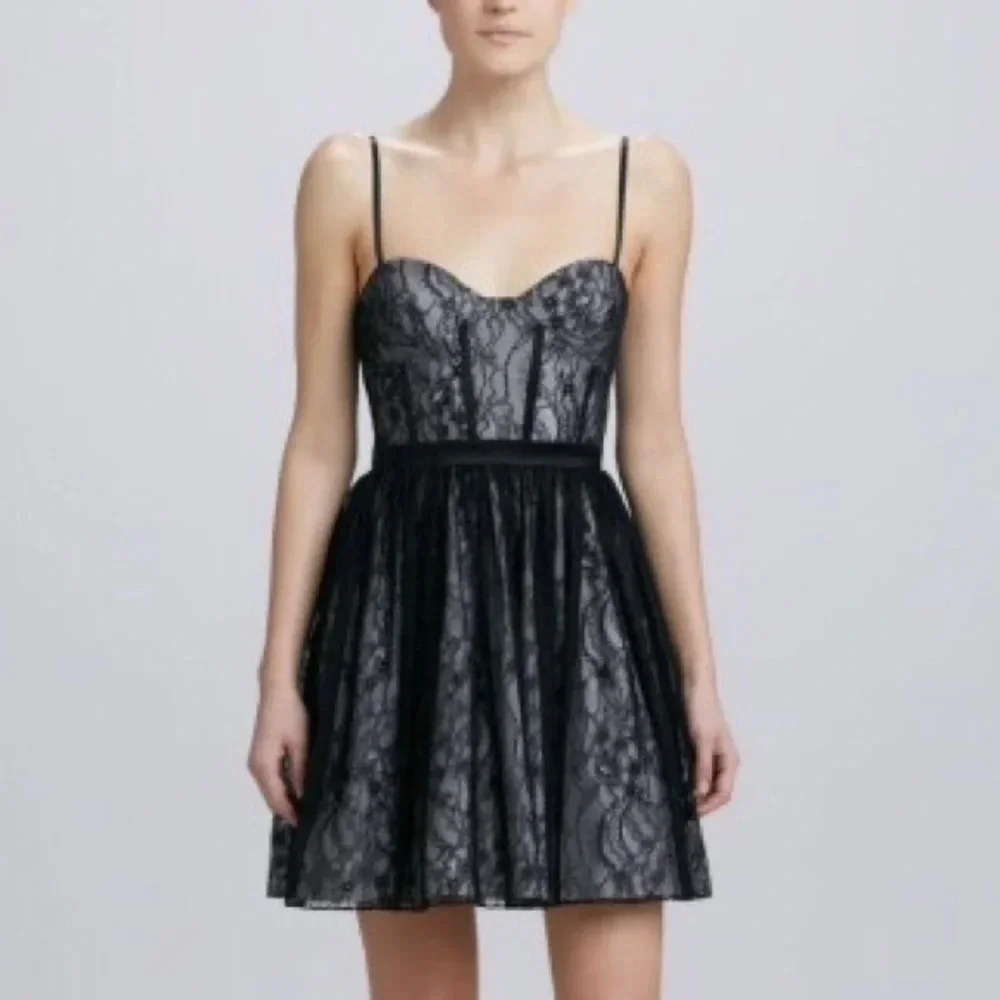 Aidan Mattox Formal silk Black Lace Dress
